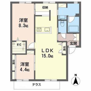 コートビレッジ(3LDK/1階)の間取り写真