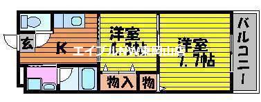 グランヴィスタ安倉(2K/2階)の間取り写真