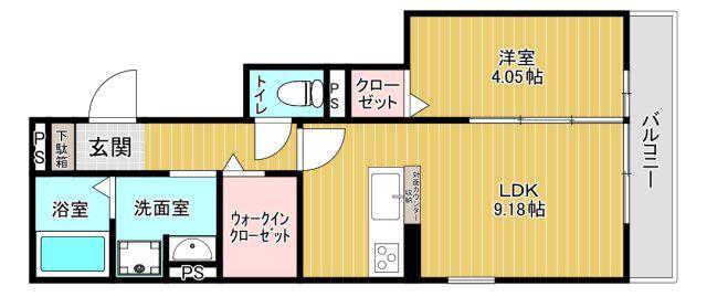 アイリープラザ上ノ丸(1LDK/3階)の間取り写真