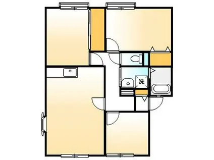 サンビレッジ城西 ペット(3LDK/2階)の間取り写真