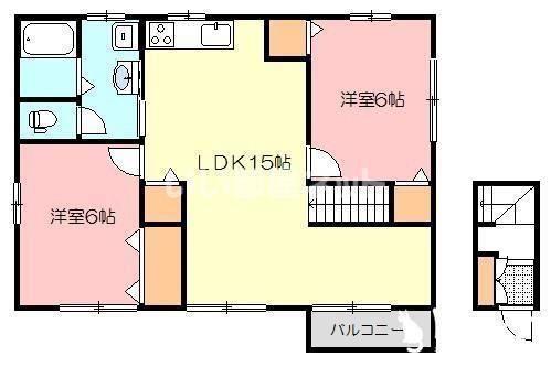 サンテスタ(2LDK/2階)の間取り写真