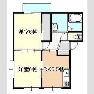 ホワイトハウス(2DK/2階)の間取り写真
