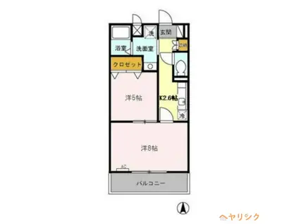 SKYPIA江向(2K/2階)の間取り写真