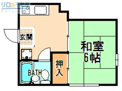 スカイハイツ(1DK/2階)の間取り写真