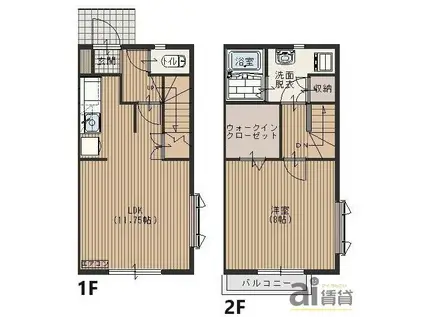 ブローテ川越I(1LDK/1階)の間取り写真