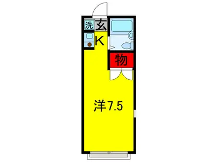 ガリレオ(ワンルーム/1階)の間取り写真