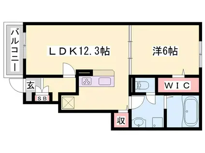 サウス・ヴィラ(1LDK/1階)の間取り写真