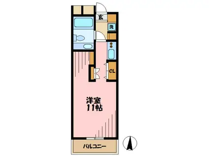 カーサ・ブランカ(1K/5階)の間取り写真