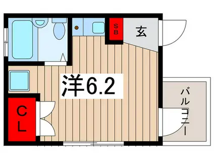 サイドプレイス清瀬(ワンルーム/2階)の間取り写真