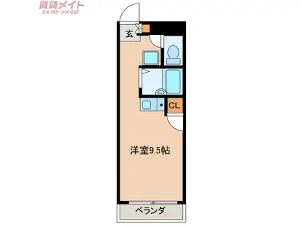 グリーンピュアいなべ(ワンルーム/4階)の間取り写真
