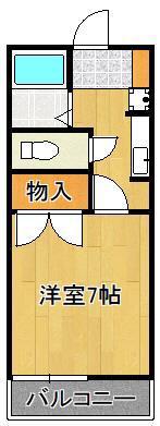 コーポすみれ(1K/2階)の間取り写真