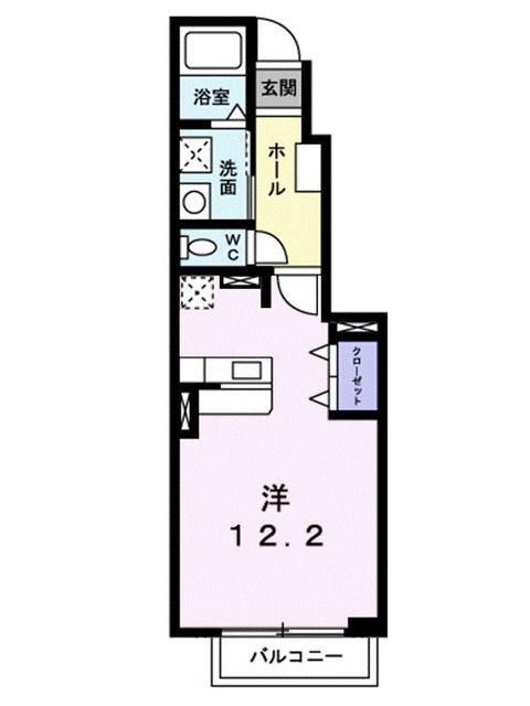 シトラスイン(ワンルーム/1階)の間取り写真