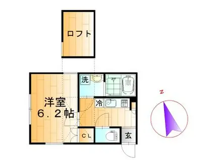 リベルタ谷塚(1K/1階)の間取り写真