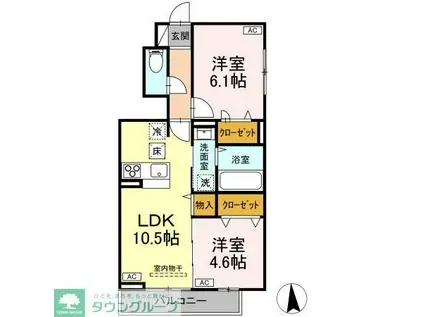 ガーネット II(2LDK/1階)の間取り写真