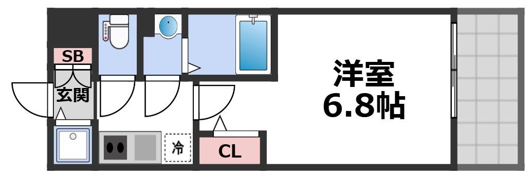 エスリード大阪平野プライム(1K/2階)の間取り写真