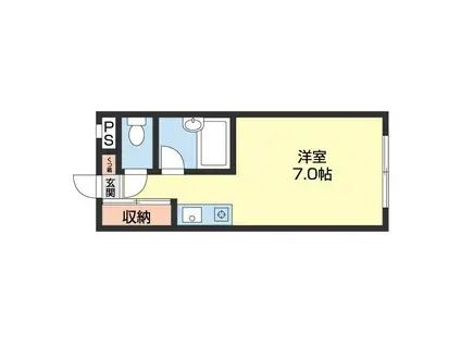 コーポYK(ワンルーム/3階)の間取り写真