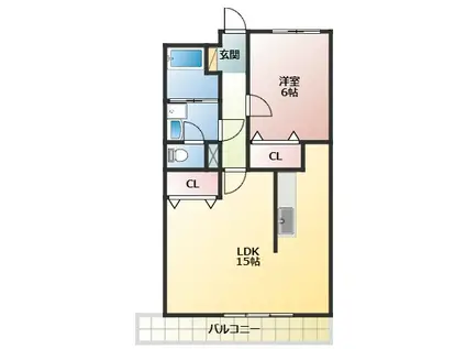 春日井駅南ハイツ(1LDK/3階)の間取り写真
