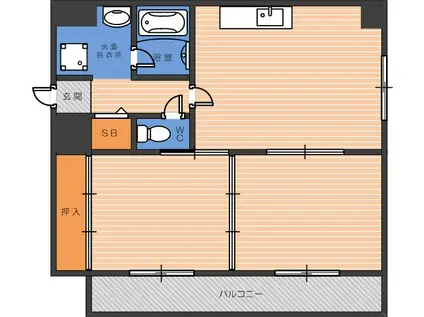 グランドール南栄(2DK/6階)の間取り写真