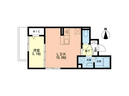 KUKUNA(1LDK/3階)の間取り写真