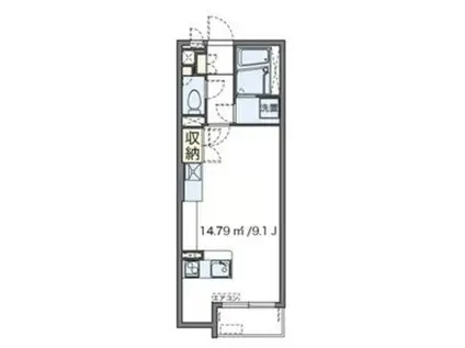 ミランダ錦城(ワンルーム/1階)の間取り写真