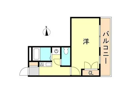 ウインズ魚住(1K/2階)の間取り写真