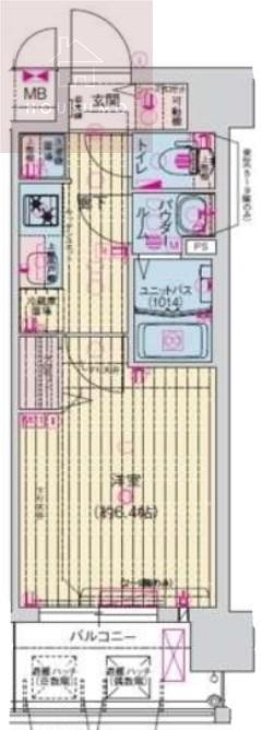 プレサンス森ノ宮 THEゲート(1K/10階)の間取り写真