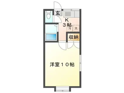 ラ・スール(1K/1階)の間取り写真