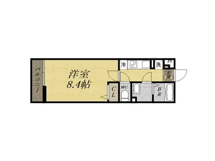 CLAIRTAKARAZUKA(1K/2階)の間取り写真