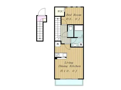 アムールR(1LDK/2階)の間取り写真