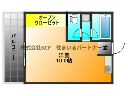 コーポ平島(ワンルーム/1階)の間取り写真