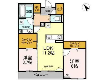 サンモール東川口 A棟(2LDK/3階)の間取り写真