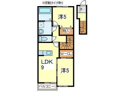 RIVAB(2LDK/2階)の間取り写真