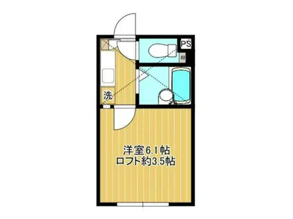 ロッシェルFS(1K/2階)の間取り写真