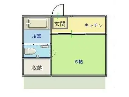 コーポみどり(1K/2階)の間取り写真