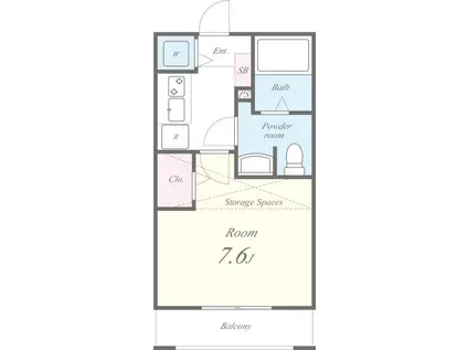 パルティール(1K/2階)の間取り写真