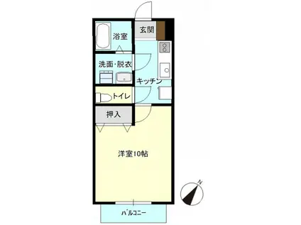 ピュアフィールドC(1K/1階)の間取り写真