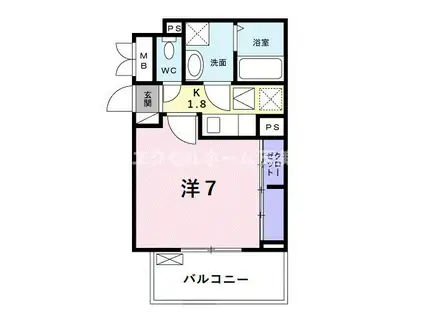 アコテドゥ・パーク(1K/2階)の間取り写真