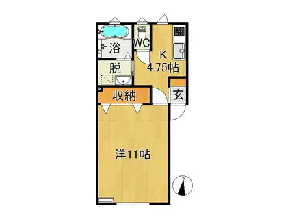 サンアベニュー城東北(1K/1階)の間取り写真