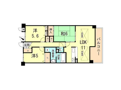 ピュアハイツ垂水潮見が丘(3LDK/6階)の間取り写真