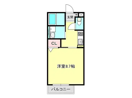 小野市黒川町アパート(1K/2階)の間取り写真