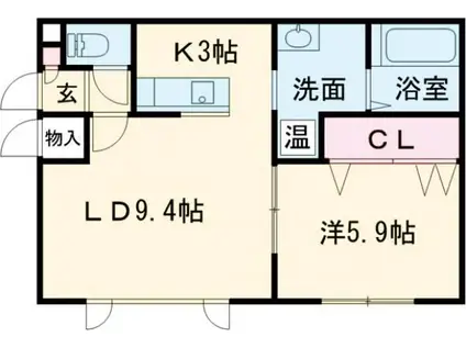 PEZITE(1LDK/2階)の間取り写真