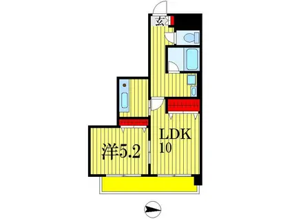 BELLAGIOII(1LDK/7階)の間取り写真