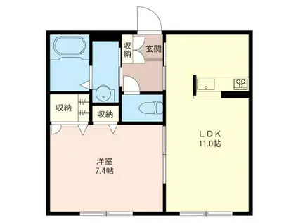 プランドール A(1LDK/1階)の間取り写真