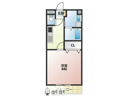 TIERRAII(1K/1階)の間取り写真