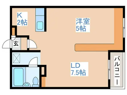 HOUSE OF LIZA 平岸壱番館(1LDK/3階)の間取り写真