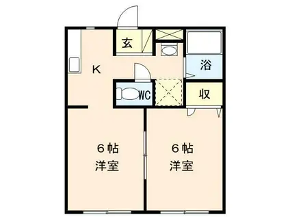 NNSPRING(2K/2階)の間取り写真