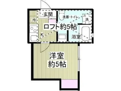 フローライト川崎(1K/1階)の間取り写真