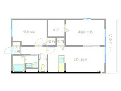 ローレルガーデン(2LDK/2階)の間取り写真