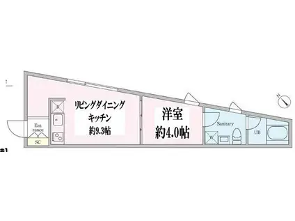 アート・フル永福 アートフル永福(1LDK/4階)の間取り写真