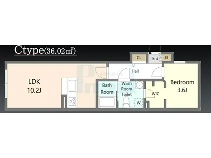 AGRACES小竹向原(1LDK/2階)の間取り写真